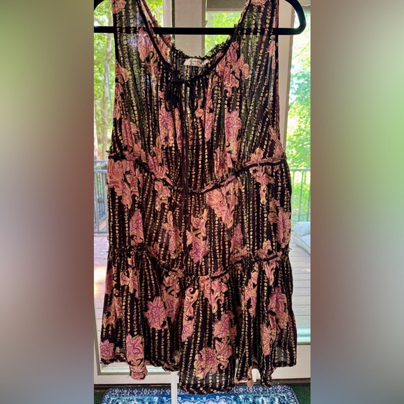 Free People Black and Pink Floral Romper - Picture 4 of 6